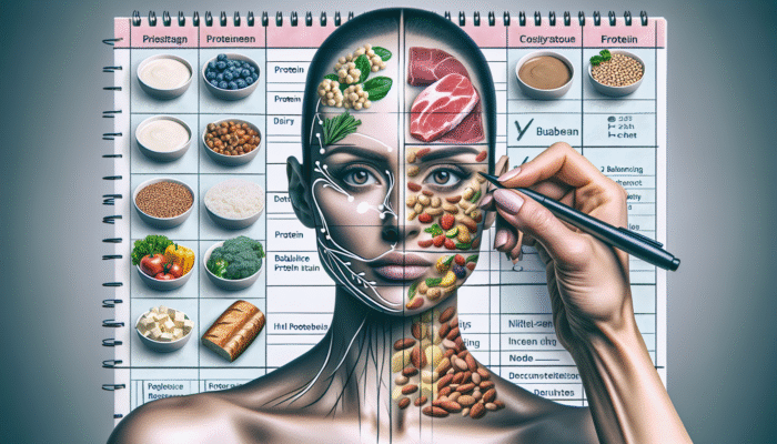 A person planning meals with diverse protein sources and fiber-rich foods for balanced protein intake.