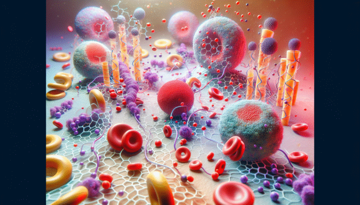 Nitric Oxide and Blood Flow: Illustration of nitric oxide diffusion from endothelial to smooth muscle cells, causing vasodilation and improved blood flow.