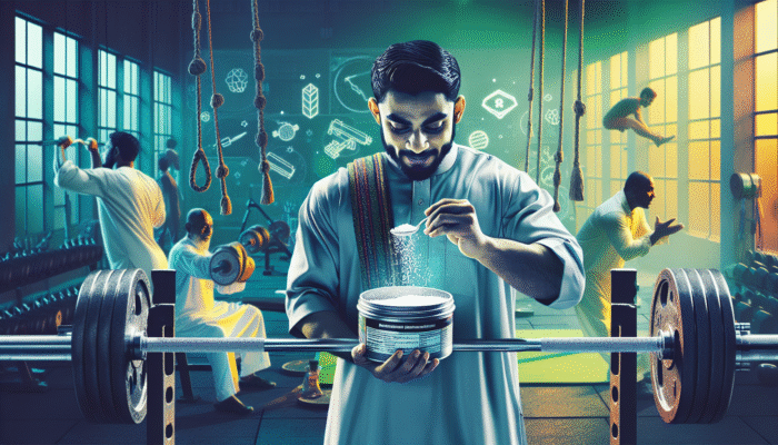 A powerlifter eating magnesium-rich foods before a high-intensity workout in a gym, showing focused determination.