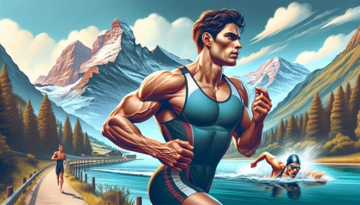 Omega-3 Supplements for Athletes: Athlete using Omega-3 supplements for enhanced endurance running in Alps and swimming in Australia's Gold Coast.